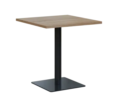 SQT 450 - 2 stůl hranlatý, deska 700x700 mm, síla 25 mm, trubková noha černá, dub bardolino